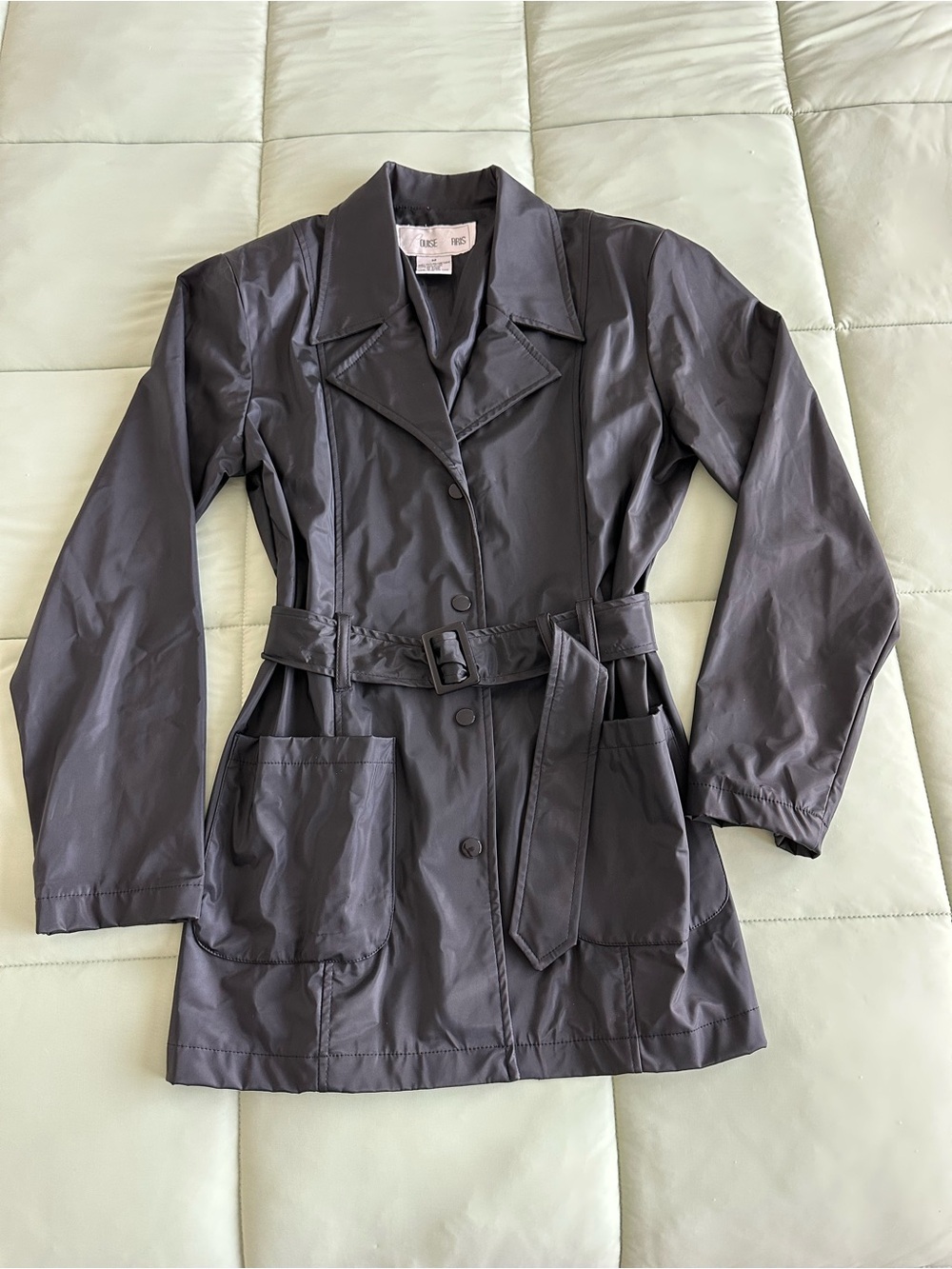 Vintage Louise Paris Black Belted Trench/Rain Coat